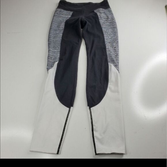 XS ATHLETA high rise jacquard flow black gray Chatarunga LEGGINGS extra small - Picture 4 of 14